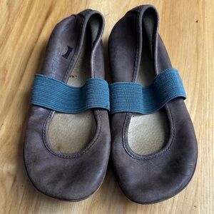 Brown Kids Shoes with Elastic Strap